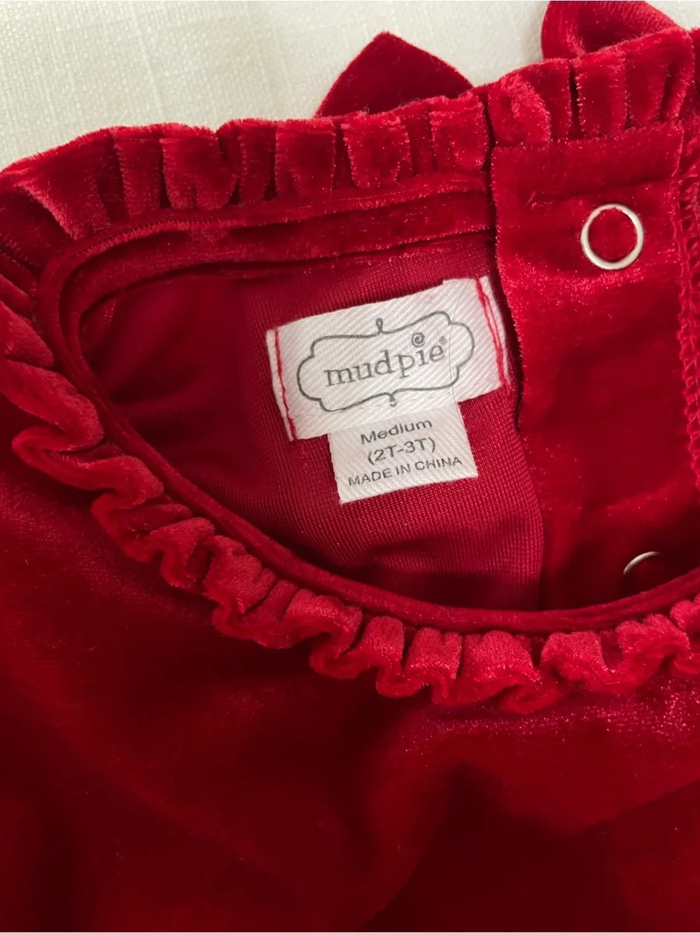 Mud Pie Red Velvet Bow Dress